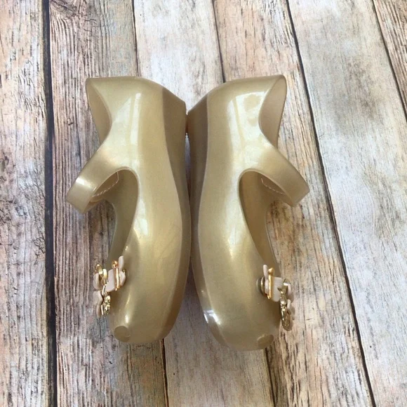 NEW Mini Melissa Ultra Girl Chrome Flower Shoes - Picture 2 of 6